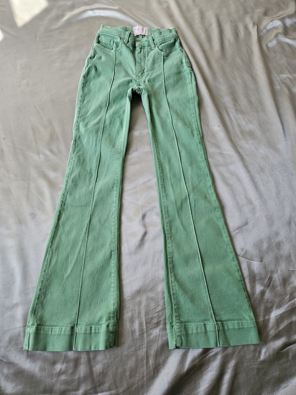 REVICE Mint Green High-Rise Flare Jeans - Wide Leg